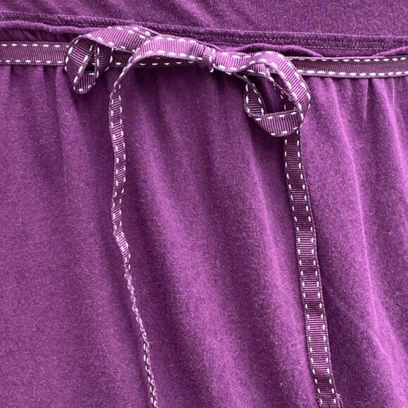 Y2K American Eagle Outfitters Henley Babydoll Shirt Purple Tie Back 00s Boho-M - Picture 7 of 9